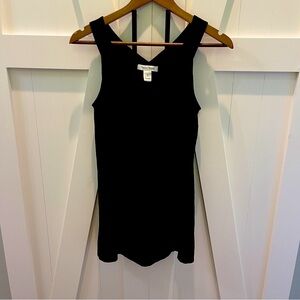 WHBM Black Sleeveless V neck Top size S